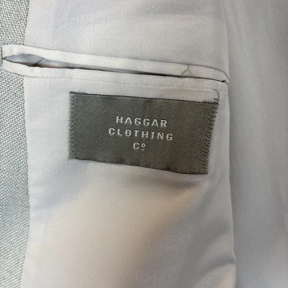 Haggar Gentlemans Fit Beige Linen‎ Blend Blazer Jacket 48L EUC